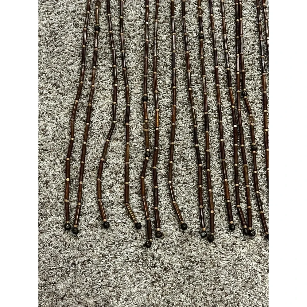 Pier 1 Dark Bamboo Beaded Curtains 36 x 72